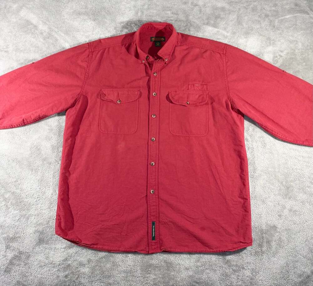 Flyshacker Clothing Co. Red Long Sleeve Button Down Shirt Size XL